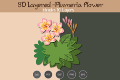 3D Layered plumeria Flower Product Image 3