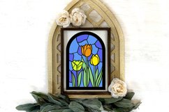 layered tulip stained glass svg color version