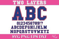 Layered Varsity SVG Alphabet Product Image 1