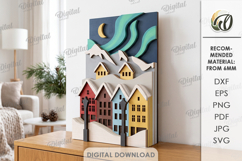 Layered Winter Scene Decor Laser Cut. Home Decor SVG Product Image 1