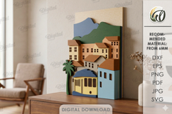 3D Cityscape Wall Art Bundle Laser Cut. Layered Home Decor Product Image 14