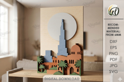 3D Cityscape Wall Art Bundle Laser Cut. Layered Home Decor Product Image 4
