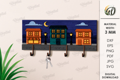 Layered Wooden Hangers Bundle Laser Cut. Wall Key Rack SVG Product Image 2