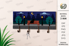 Layered Wooden Hanger Laser Cut. Wall Key Rack SVG Product Image 1