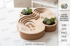 Layered Topographic Valet Tray Laser Cut. Catchall Tray SVG Product Image 1
