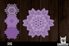 3d layered mandala svg, layered paper cut Product Image 1