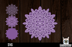 3d layered mandala svg, layered paper cut Product Image 1