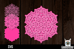 3d layered mandala svg, layered paper cut Product Image 1