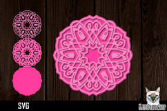 3d layered mandala svg, layered paper cut Product Image 1