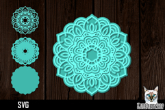 3d layered mandala svg, layered paper cut Product Image 1