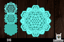 3d layered mandala svg, layered paper cut Product Image 1