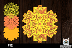 3d layered mandala svg, layered paper cut Product Image 1
