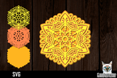 3d layered mandala svg, layered paper cut Product Image 1