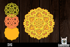 3d layered mandala svg, layered paper cut Product Image 1