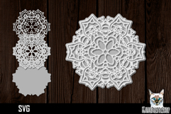 3d layered mandala svg, layered paper cut Product Image 1