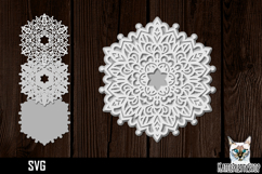 3d layered mandala svg, layered paper cut Product Image 1