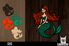 Mermaid SVG, layered papercut svg cut file Product Image 1