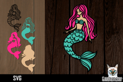 Mermaid SVG, layered papercut svg cut file Product Image 1