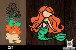 Mermaid SVG, layered papercut svg cut file Product Image 1