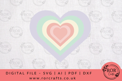 Layered Heart SVG Cut File Design Product Image 1