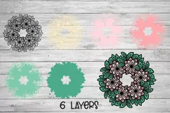 3d Layered Floral Mandala| Wreath SVG cut file Product Image 2