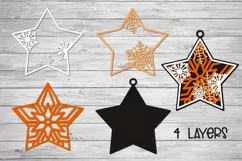 Christmas SVG Ornament | 3d Layered SVG Star | Ornaments SVG Product Image 3