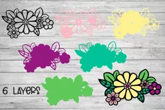 3d Flower SVG | Layered SVG Flowers | 3d Floral Bouquet SVG Product Image 2