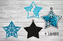 3d SVG Ornament | Layered SVG Christmas Star | Ornaments SVG Product Image 4