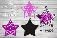 3d SVG Ornament | Layered SVG Christmas Star | Ornaments SVG Product Image 4