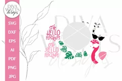 Oh Hello Flockers SVG | Funny Pink Flamingo Door Hanger Product Image 3
