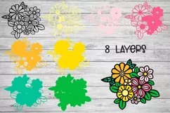 Flower SVG | Layered SVG Flowers | 3d Floral Bouquet SVG Product Image 2