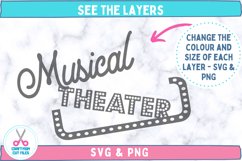 See the layers Musical Theater Vintage Style Sign SVG Cut File