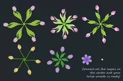 3D Mandala Bouquet of tulips. Cut svg Product Image 2