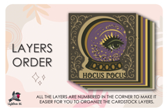 Hocus Pocus Halloween Shadow box SVG Papercut template Product Image 3