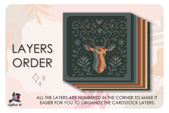 Cute Deer Animal Colored Shadow box SVG Papercut template Product Image 3