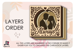 Wedding Bride and Groom Shadow box SVG Papercut template Product Image 4