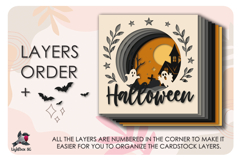 3D Gothic Castle Halloween Shadow box SVG Papercut template Product Image 3