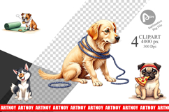 Anti-Fitness Dog Clipart Product Image 1