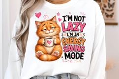 Lazy Cat Energy Saving Mode Funny PNG Sublimation Design Product Image 3