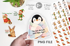 Sticker Lazy Christmas Pajama Mood Quotes Product Image 1