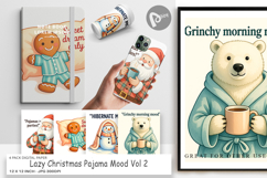 Digital Paper Lazy Christmas Pajama Mood Quotes Product Image 1