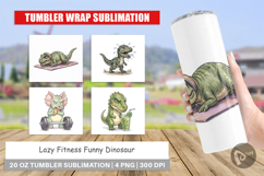 Lazy Fitness Funny Dino Tumbler Product Image 1