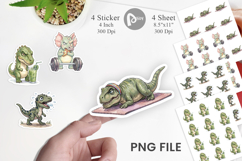 Lazy Fitness Funny Dino Sticker Product Image 1