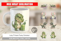 Lazy Fitness Funny Dino Mug Wrap Product Image 1