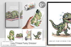 Lazy Fitness Funny Dino Digital Paper Product Image 1