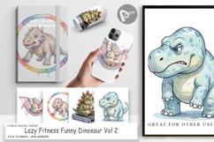 Lazy Fitness Funny Dino Digital Paper Product Image 1