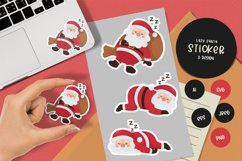 Funny, Sleeping Santa Claus in Christmas Sticker Set Product Image 1