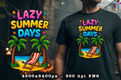 Lazy Summer Days PNG Tropical Beach Outdoor Vacation Design