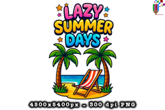 Lazy Summer Days PNG Tropical Beach Outdoor Vacation Design