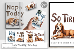 Lazy Vibes Dog Quotes Digital Paper Product Image 1